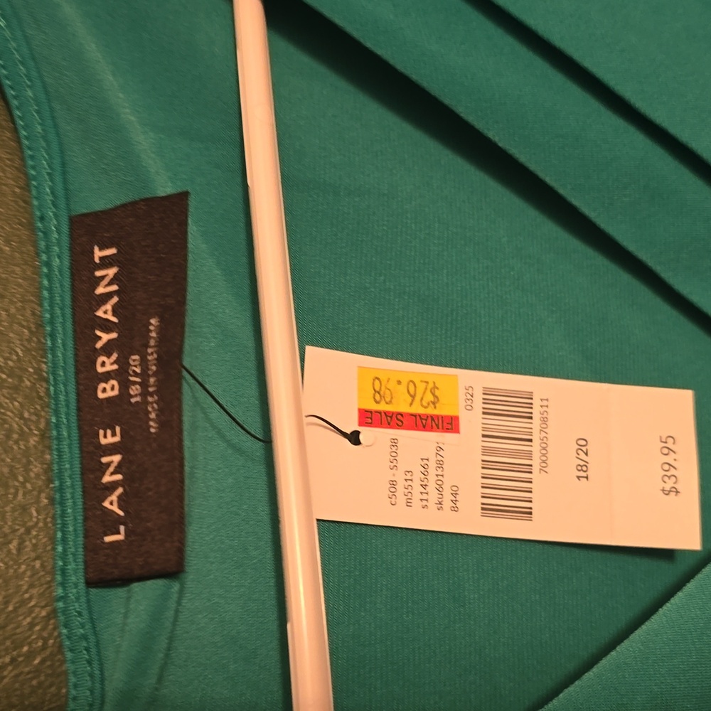 Lane Bryant Teal V-neck Blouse - Picture 2 of 5
